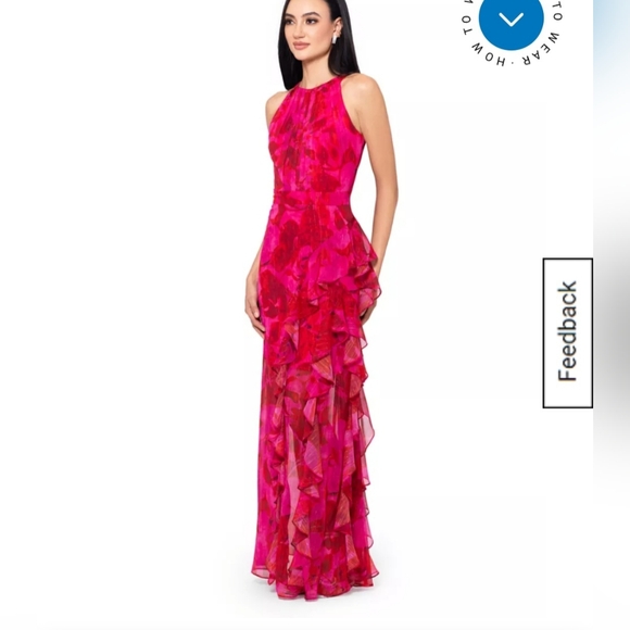 Betsy & Adam Fuchsia Asymmetrical Dress - Picture 3 of 9